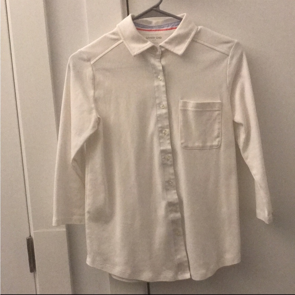 Lands end half sleeve white shirt size XS/P